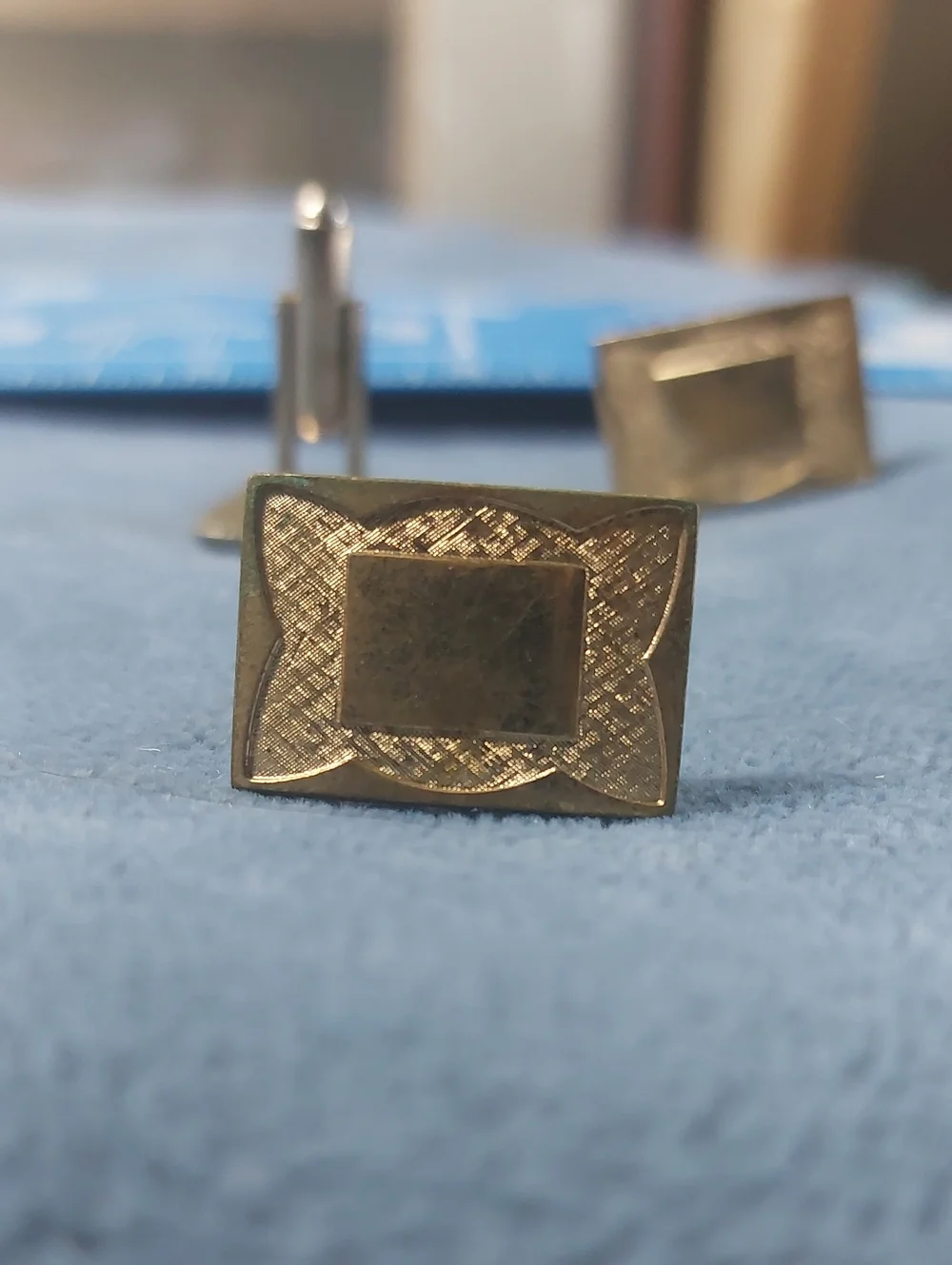 Vintage Estate Cufflinks Lot of 2 Pairs | Silver Tone & Gold Tone Mid Century St